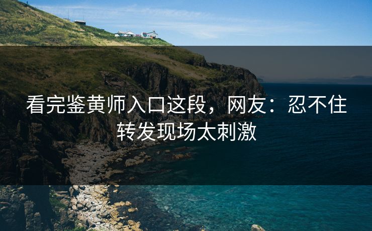 看完鉴黄师入口这段，网友：忍不住转发现场太刺激