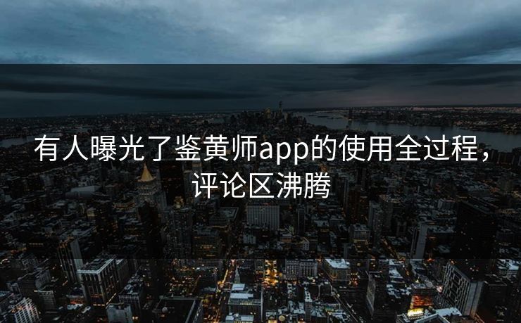 有人曝光了鉴黄师app的使用全过程，评论区沸腾