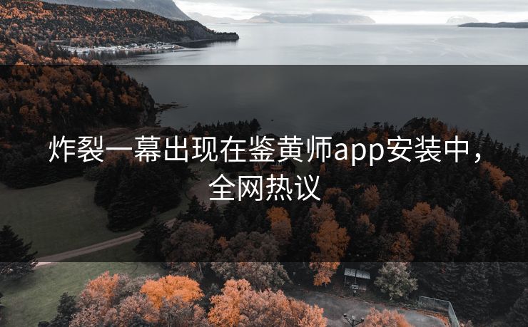 炸裂一幕出现在鉴黄师app安装中，全网热议