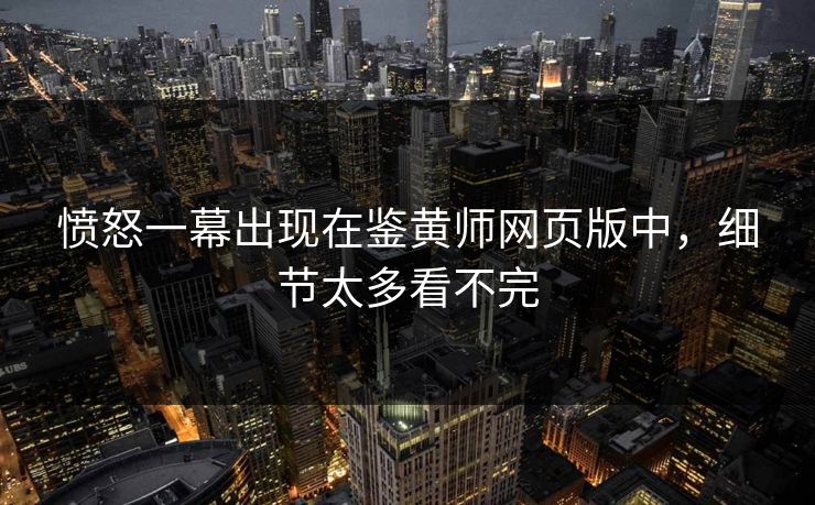 愤怒一幕出现在鉴黄师网页版中，细节太多看不完