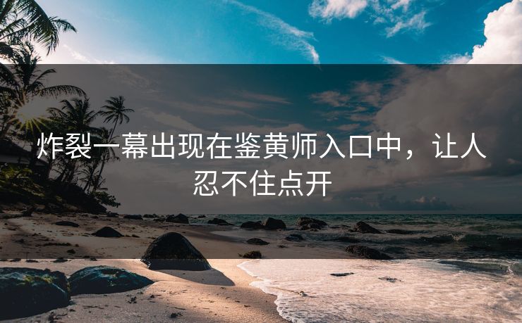炸裂一幕出现在鉴黄师入口中，让人忍不住点开