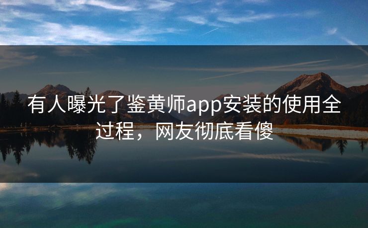 有人曝光了鉴黄师app安装的使用全过程，网友彻底看傻