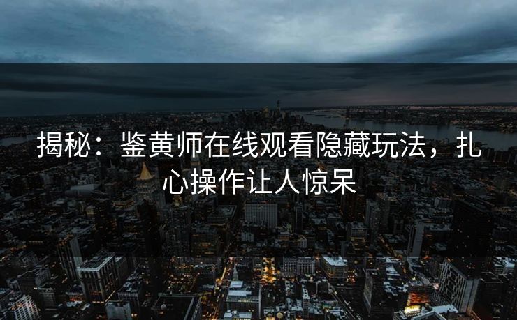揭秘：鉴黄师在线观看隐藏玩法，扎心操作让人惊呆