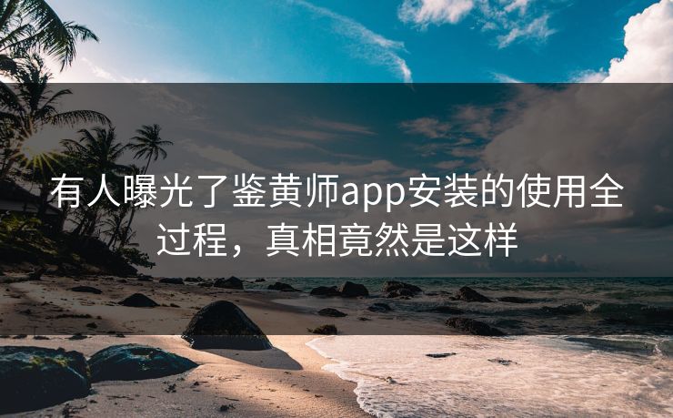 有人曝光了鉴黄师app安装的使用全过程，真相竟然是这样