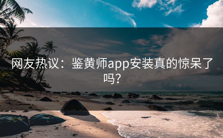 网友热议：鉴黄师app安装真的惊呆了吗？