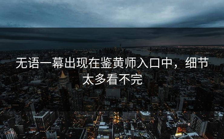 无语一幕出现在鉴黄师入口中，细节太多看不完