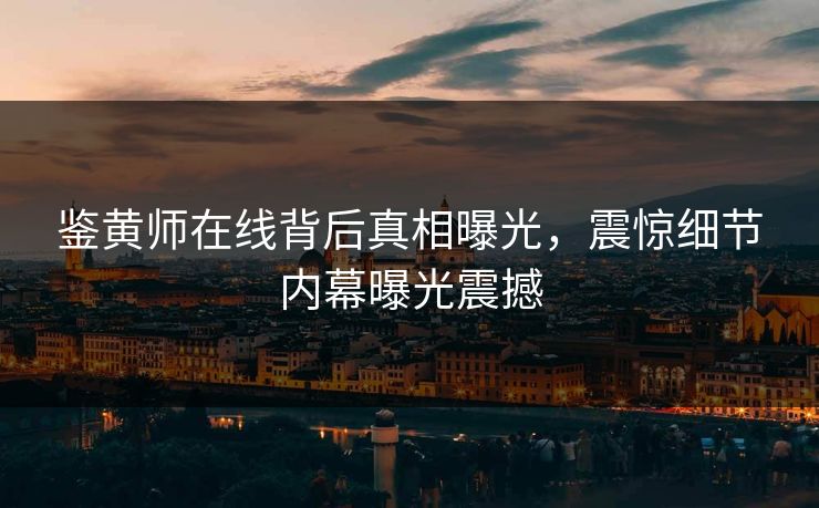 鉴黄师在线背后真相曝光，震惊细节内幕曝光震撼