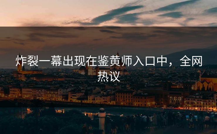 炸裂一幕出现在鉴黄师入口中，全网热议