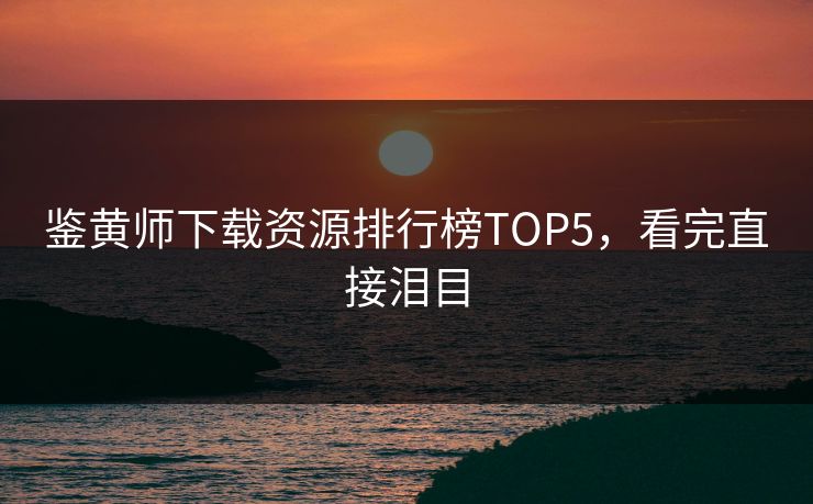 鉴黄师下载资源排行榜TOP5，看完直接泪目