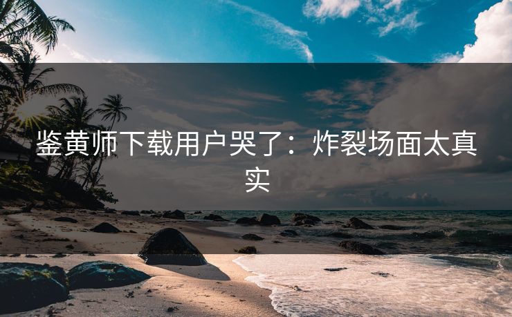 鉴黄师下载用户哭了：炸裂场面太真实