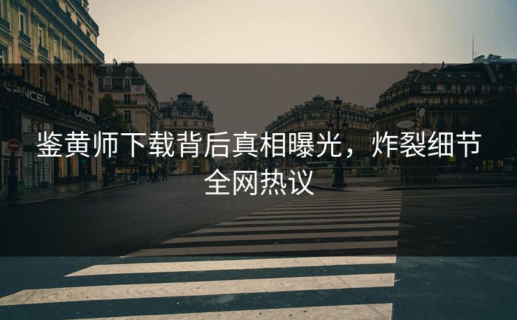 鉴黄师下载背后真相曝光，炸裂细节全网热议