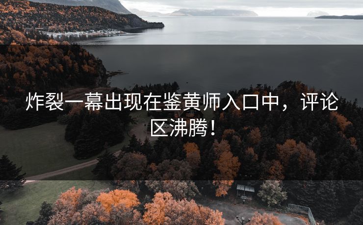 炸裂一幕出现在鉴黄师入口中，评论区沸腾！