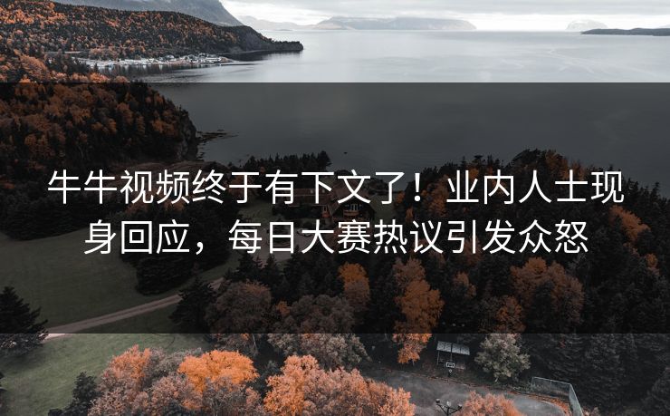 牛牛视频终于有下文了！业内人士现身回应，每日大赛热议引发众怒