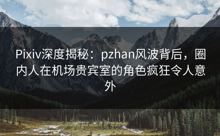 Pixiv深度揭秘：pzhan风波背后，圈内人在机场贵宾室的角色疯狂令人意外