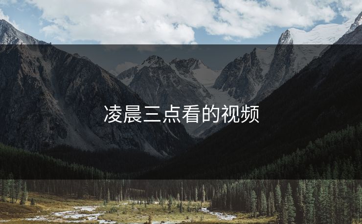 凌晨三点看的视频