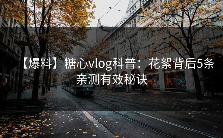 【爆料】糖心vlog科普：花絮背后5条亲测有效秘诀