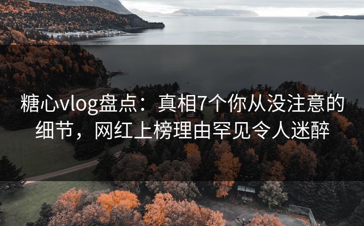 糖心vlog盘点：真相7个你从没注意的细节，网红上榜理由罕见令人迷醉