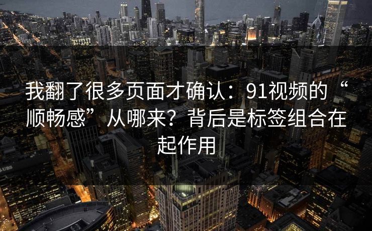 我翻了很多页面才确认：91视频的“顺畅感”从哪来？背后是标签组合在起作用